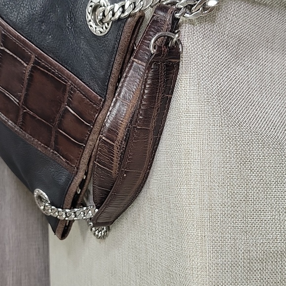 Brighton Black and Brown Leather Tote Bag - Picture 6 of 13